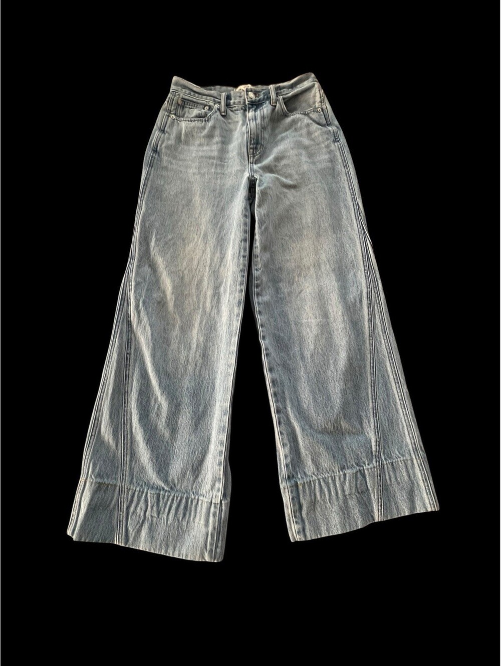 Madewell Women's Size 26 The Super Wide-Leg Jean Medium Wash High Rise EXC Boho